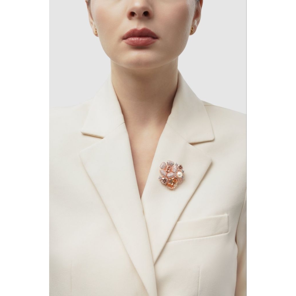 Plumeria Brooch Gold/Rosegold Buttonscarves
