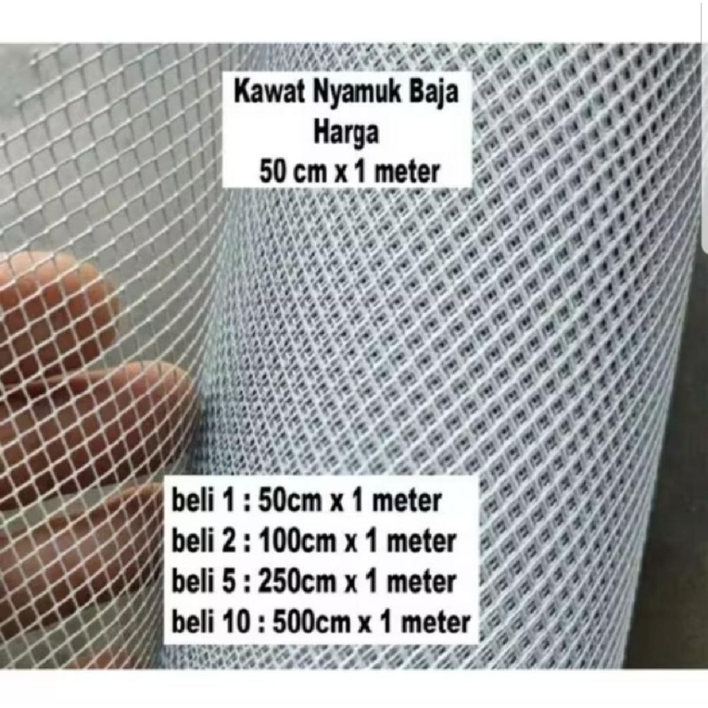 Kawat Baja 50cm x 1meter Parabola Tebal Anti Nyamuk Tikus
