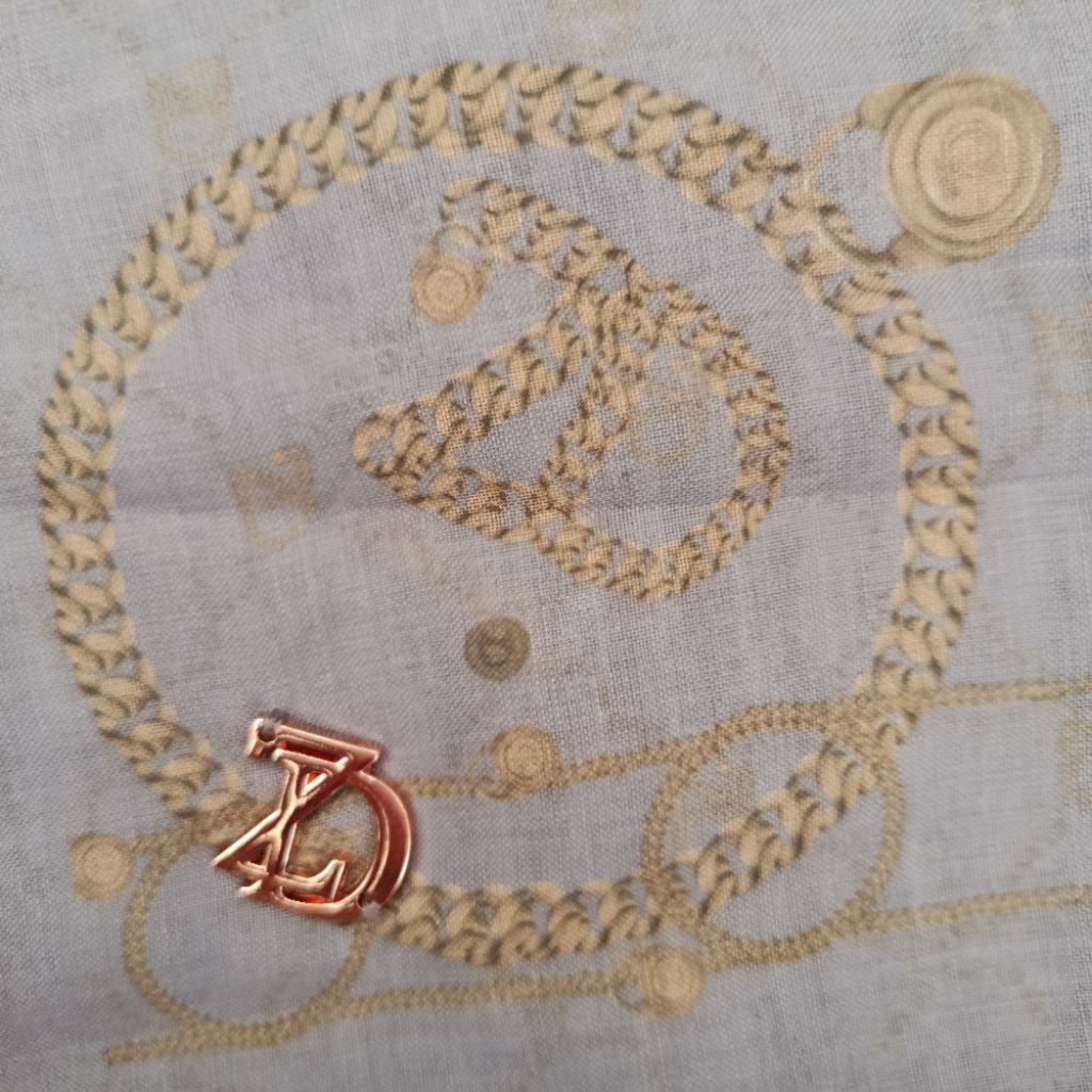 Zytadelia ZD Chain Mono Monogram Reguler Voal Scarf Grey Abu