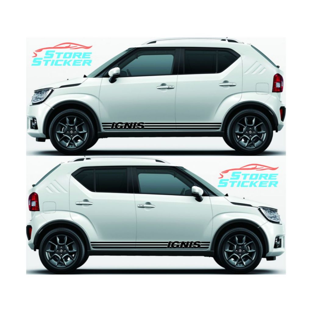 New Stiker Body Samping Mobil Suzuki IGNIS Stiker Cutting Mobil Desain Elegant Sporty