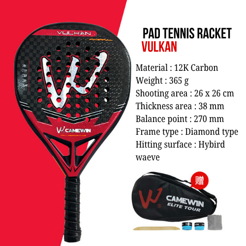 PROMO TERBARU TUV CARE - CAMEWIN 5025 VULKAN Raket Padel Carbon 12K / Padel Racket CAMEWIN 5025