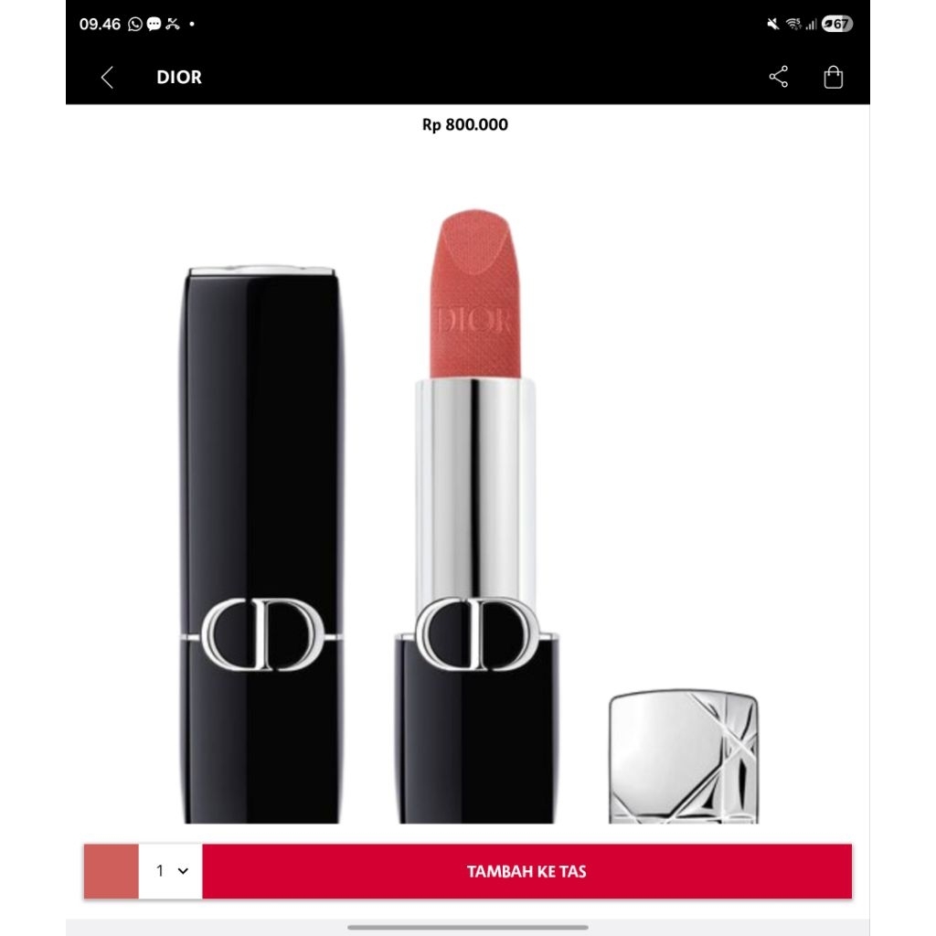 NEW ROUGE DIOR LIPSTIK 772 CLASSIC ROSEWOOD VELVET ORIGINAL COUNTER DIOR