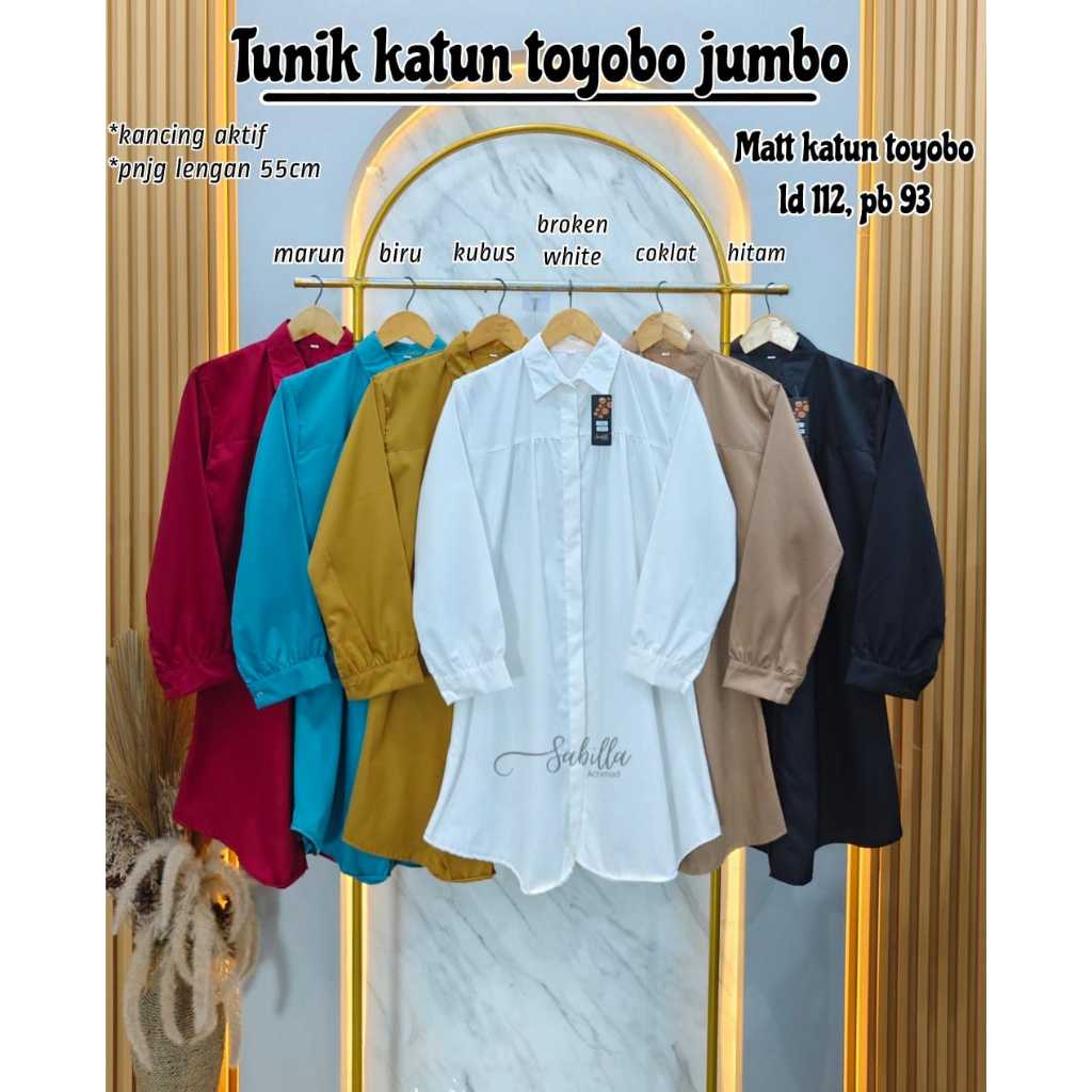 Long Tunik kemeja/Tunik toyobo fodu premium
