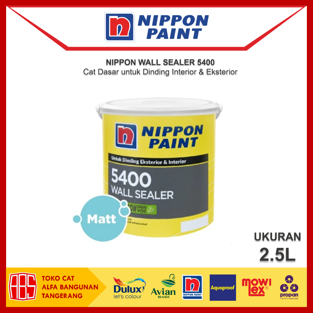 Nippon Paint Wall Sealer Cat Dasar 5400 Interior & Eksterior Galon