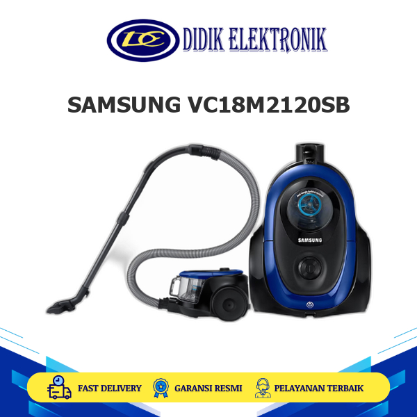 SAMSUNG VC18M2120SB Vacuum Cleaner 380 W Canister Vitality Blue Anti-Tangle Turbin