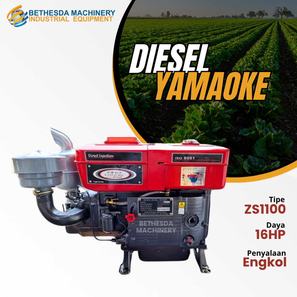 YAMAOKE Diesel Mesin 16 HP Engine Penggerak 16 PK ZS 1100