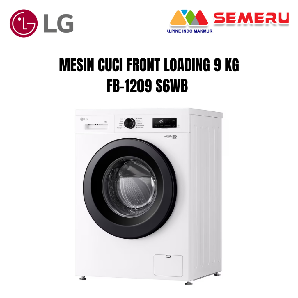LG MESIN CUCI FRONT LOADING 9 KG FB-1209 S6WB// MESIN CUCI FRONT LOADING 7 KG FB-1207 S6WB