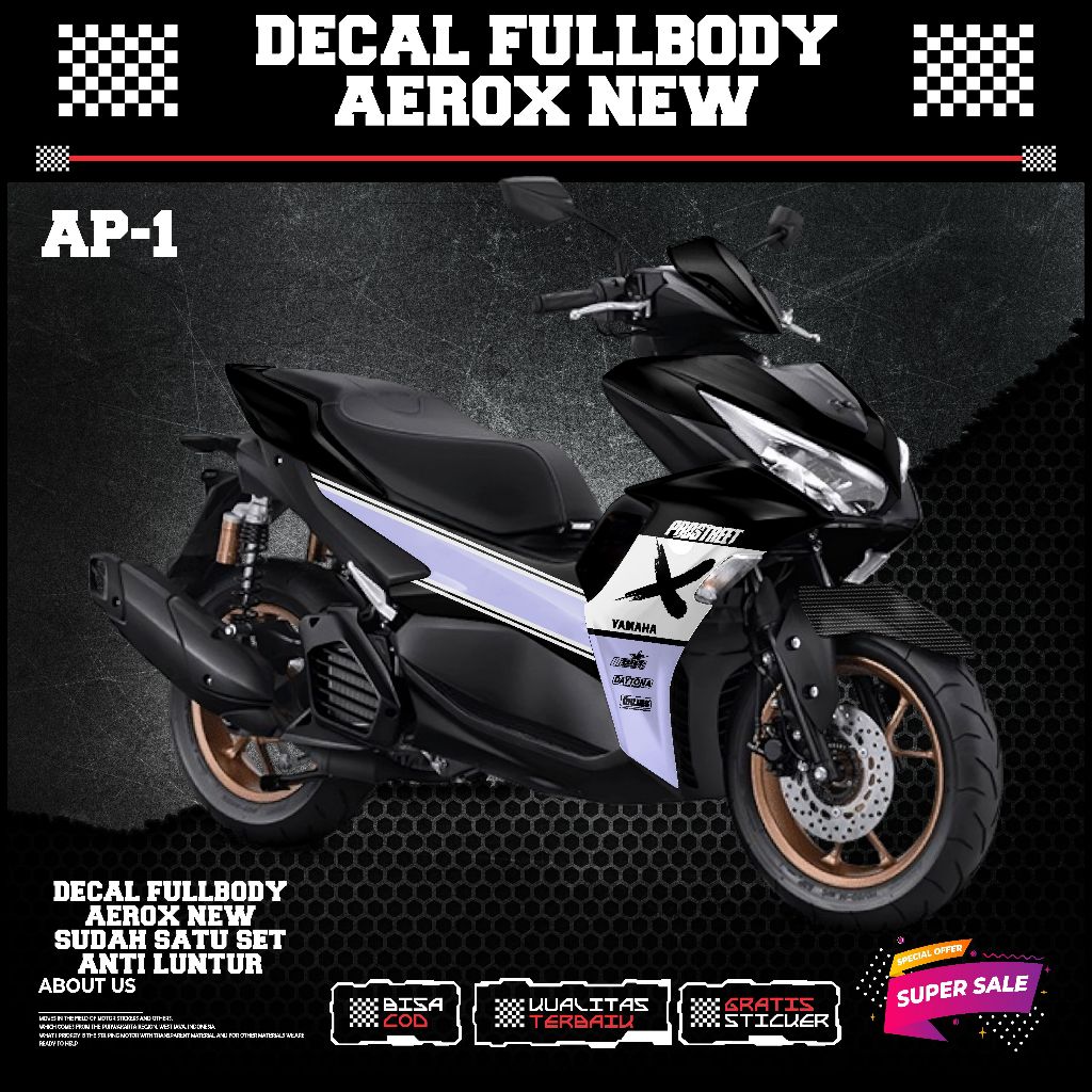 DECAL AEROX NEW 155 FULLBODY STICKER KEREN SIMPLE KEKINIAN