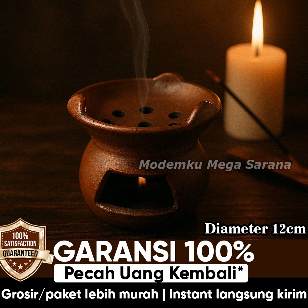 Pawon Gerabah | Tungku Anglo Mini Tanah Liat Diameter 12 cm Miniatur Anglo Kecil Dupa Aroma Terapi M
