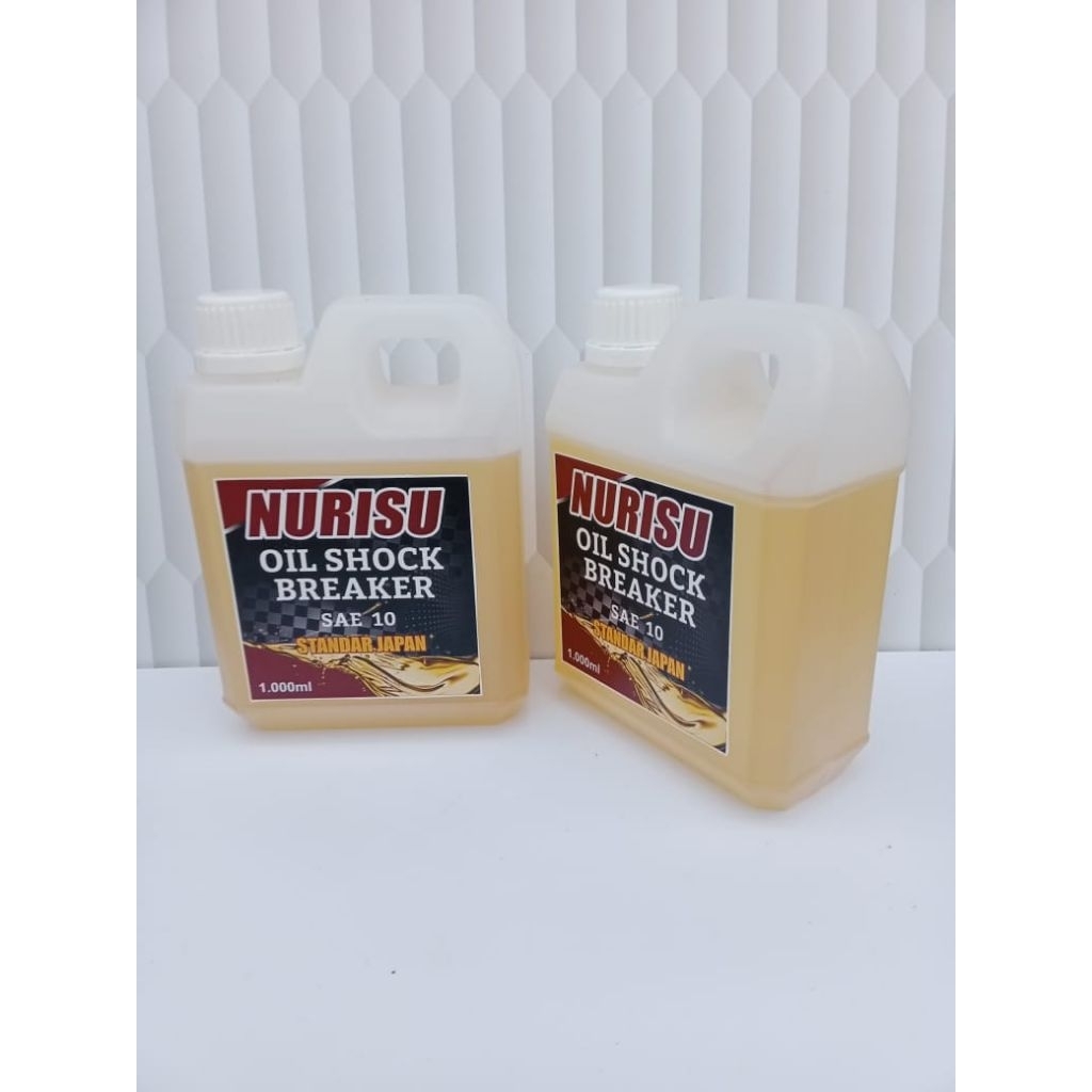 PAKET HEMAT ISI 2 | 2 PCS OLI SHOCKBREAKER MERK NURISU KEMASAN 1 LITER SAE 10 ORIGINAL
