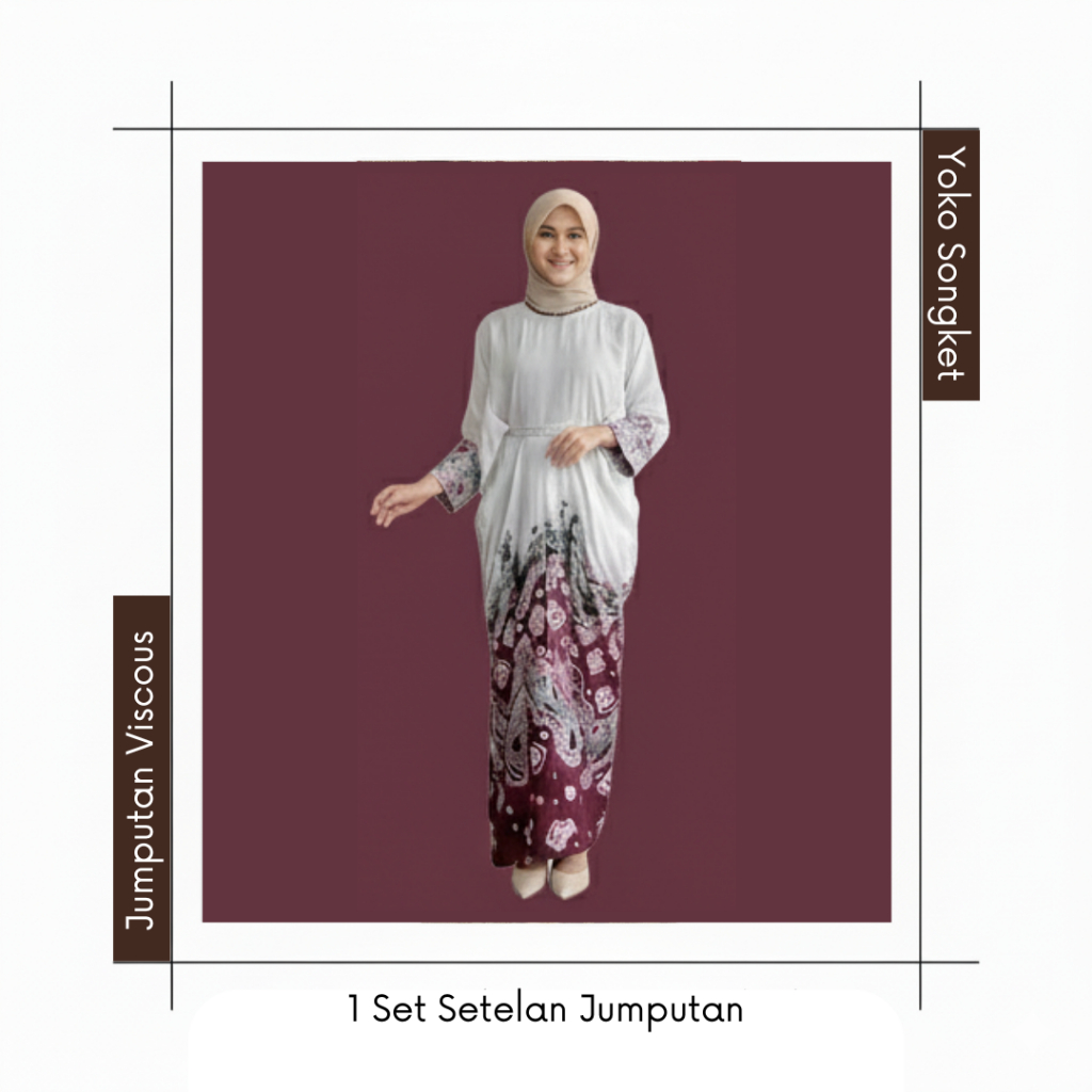 SARIMBIT Songket Jumputan Couple Keluarga Gamis Lebaran Viscose Mewah Original Yoko