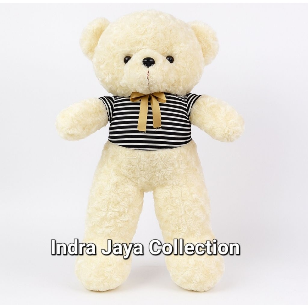 Boneka Beruang Large 80 Cm Teddy Bear Baju Besar Jumbo Sni Cream Krem