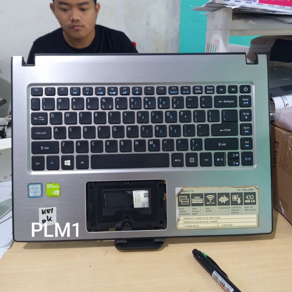 [ SILVER ] Palmrest  Acer E5-475 E5-475G E5-476 E5-476G P249  Normal Tested Seken Original [ frame c