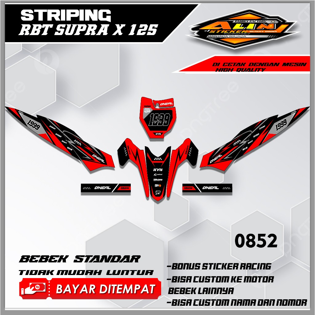 0852 STRIPING  RBT SUPRA X 125  - STRIPING VARIASI SUPRA  DESAIN RACING