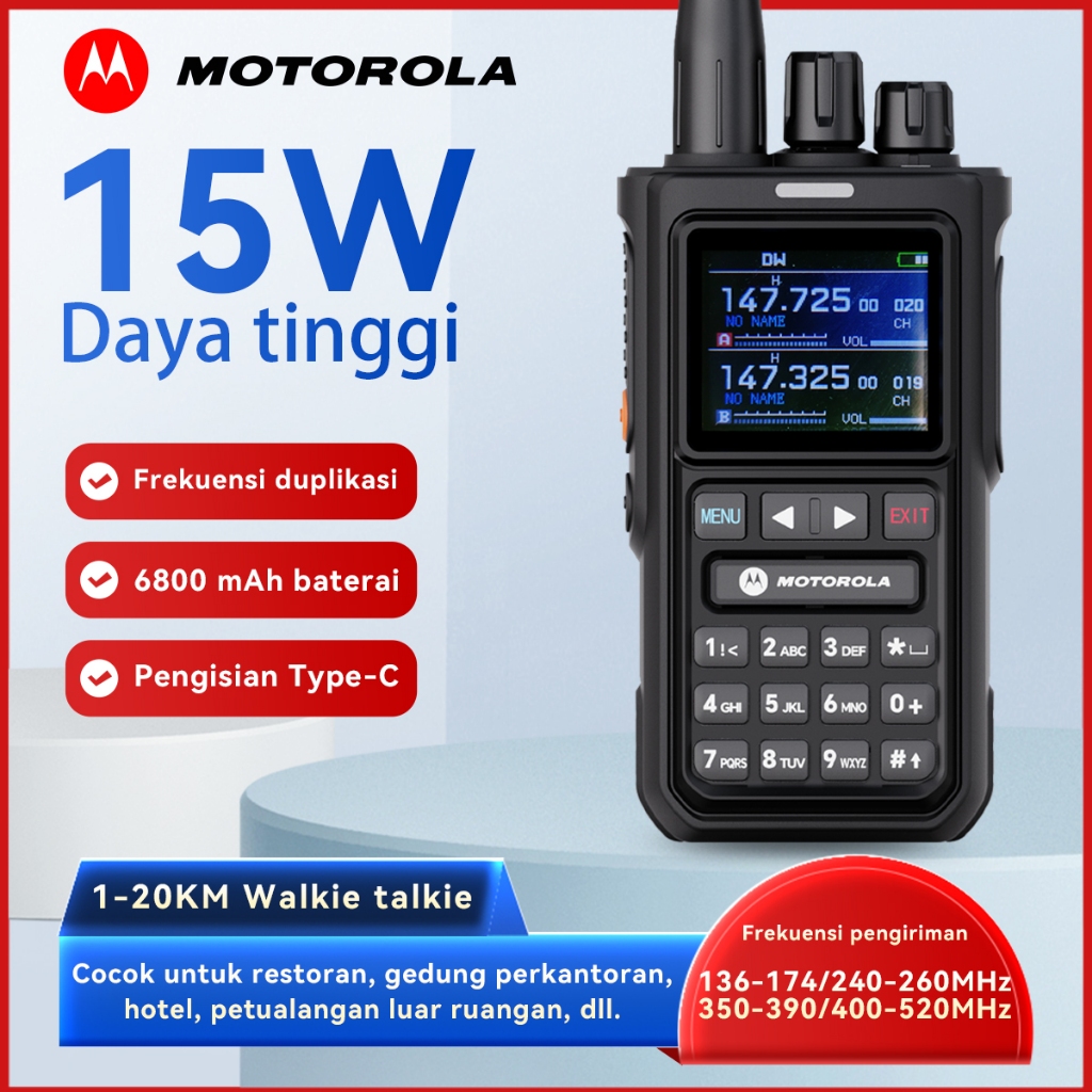 HT MOTOROLA Walkie Talkie HX-8100 15W Kekuatan tinggi 256 Channel Jangkauan 20KM Two-way radio