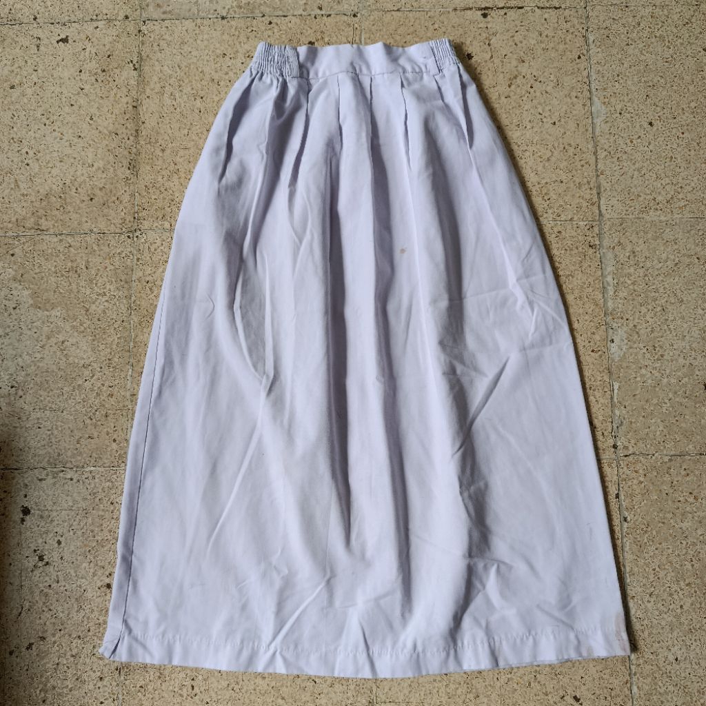 preloved rok putih sekolah bahan famatex merk seragam