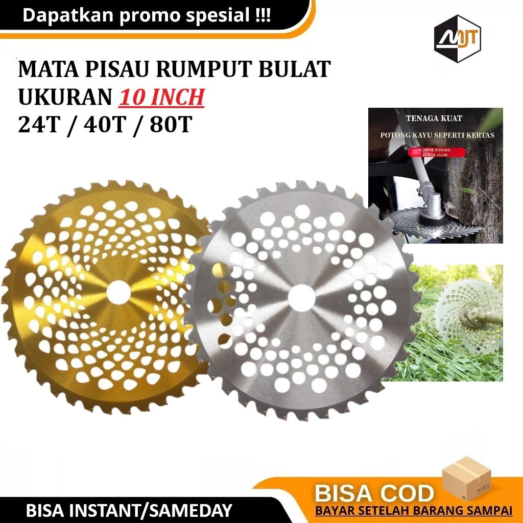 Mata Pisau Potong Rumput Bulat Stainless 24T 40T 80T Circular Saw Blade Grass Cutting Blade 10Inch