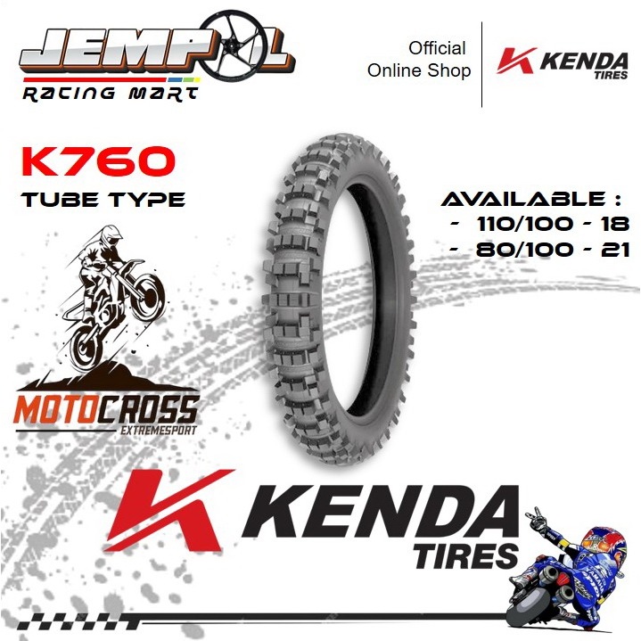 Kenda Ban Motor Trail Cross Tipe K760 Ring 18 Ring 21 Ukuran 80/100 110/100 Motor CRF KLX Original