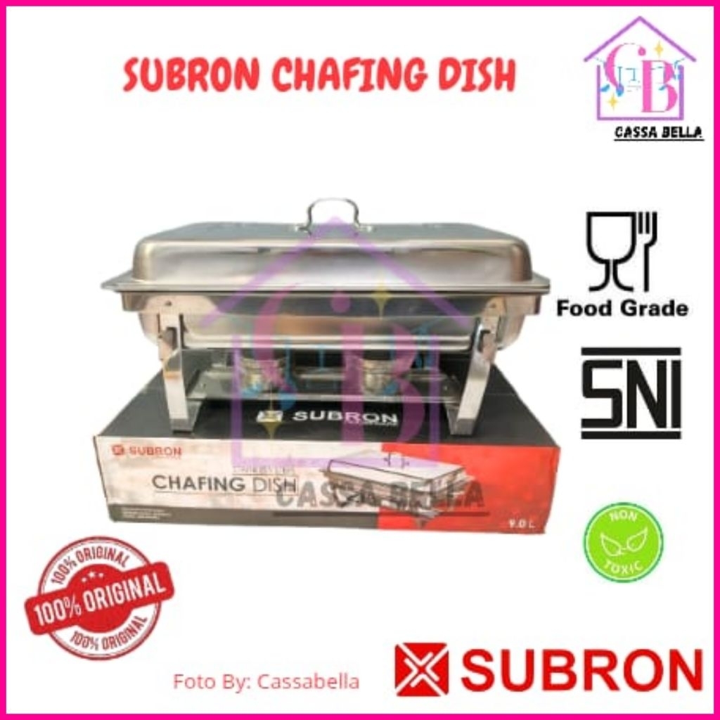 SUBRON Chafing Dish Stainless 9 Liter / Prasmanan Stainless 9 Liter / Square Chafing Dish SUBRON