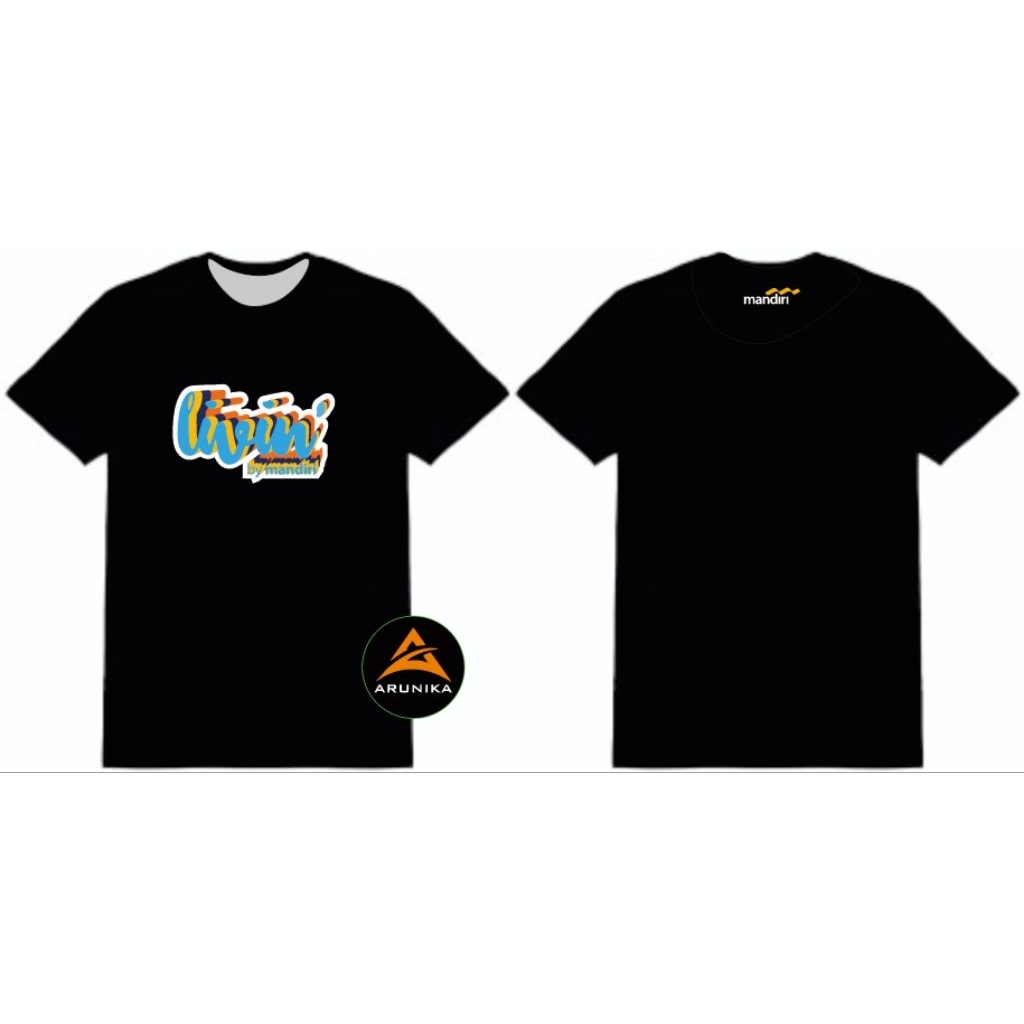 T-Shirt Kaos Distro LIVIN BY MANDIRI BAMBEL FULL COLOR, Cotton Combat