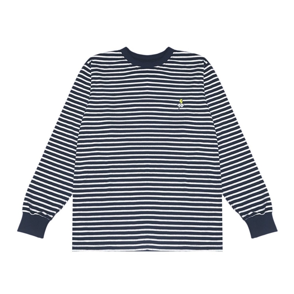 Puddinglane Kaos Unisex Pria Wanita Lengan Panjang Long Sleeve T-shirt Stripe Veronica