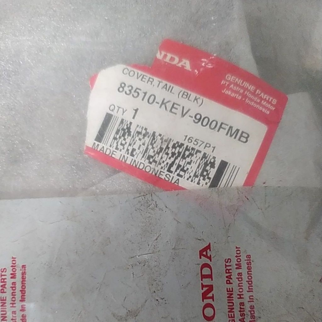 Cover Tail / Sambungan Body Belakang Honda Supra X Lama Hitam 83510KEV900FMB – Original AHM