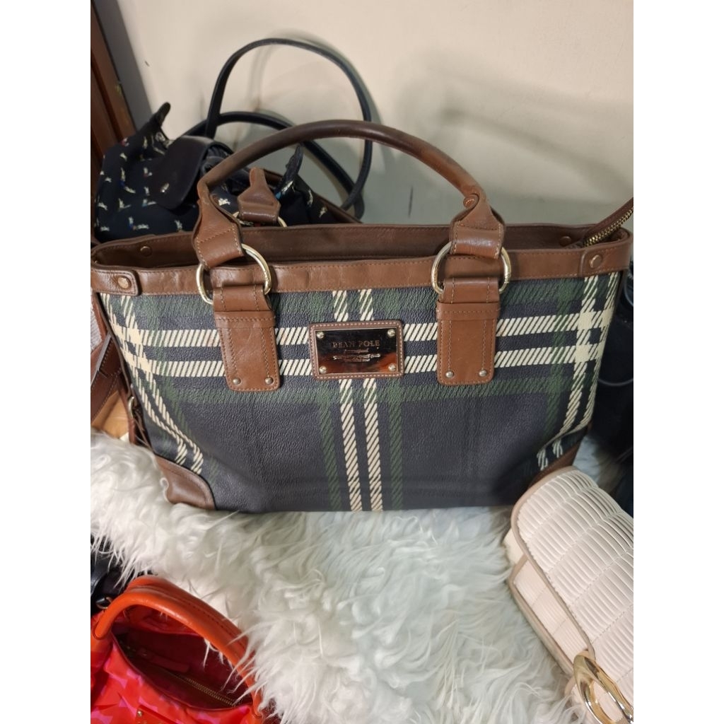 Tas Tote Bean Pole Preloved / Tas Kulit Asli / Tas pesta Wanita