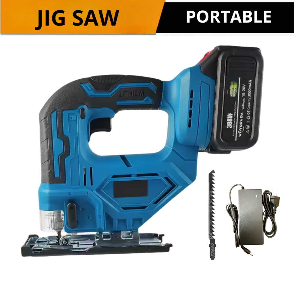 Gergaji Kayu Jigsaw Cordless Mesin Baterai 21 Volt Triplek gergaji jigsaw