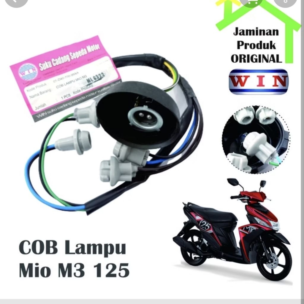 Win Cob Soket fitting Lampu Depan mio m3 kabel soket fitting Lampu
