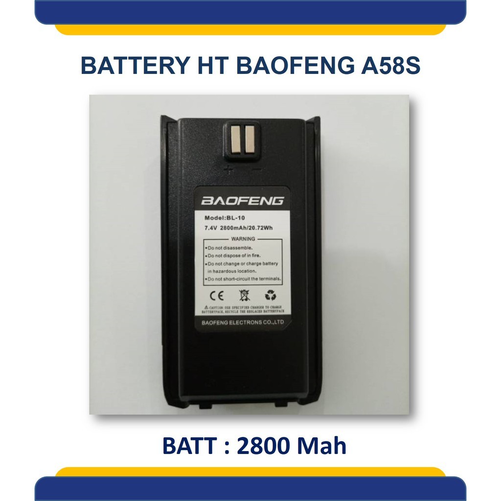 Battery HT Baofeng A58 S,Battery HT A 58 S, Battey A 58s BL-10