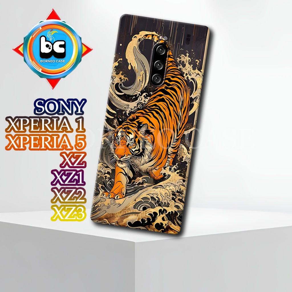 BC4/Casing HP Sony xperia 1/ Xperia 5/ XZ/ XZ1/ XZ2/ XZ3 Terbaru- Motif Dragon Tiger | Desain Stylis
