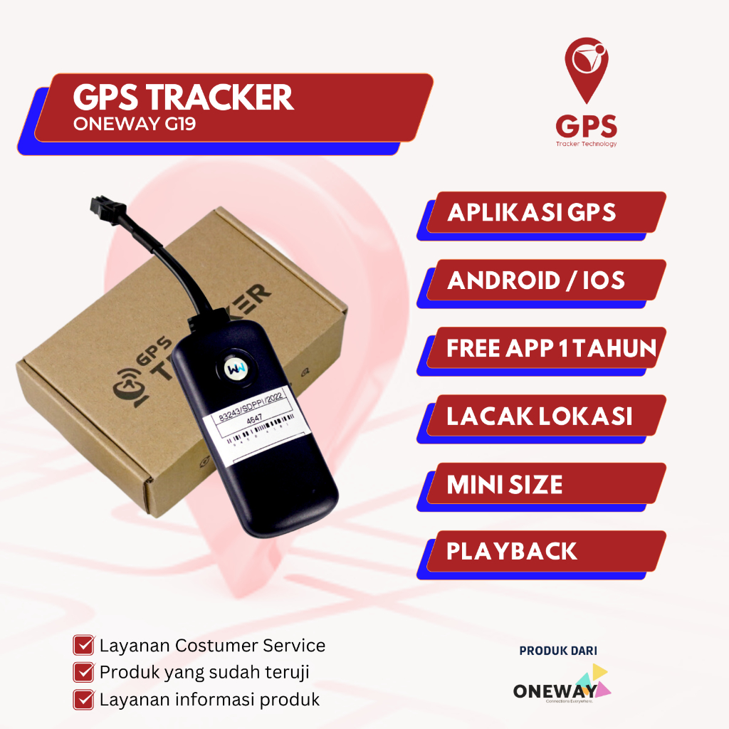 GPS Tracker Smart Oneway G19 | Gratis Aplikasi Server GPS