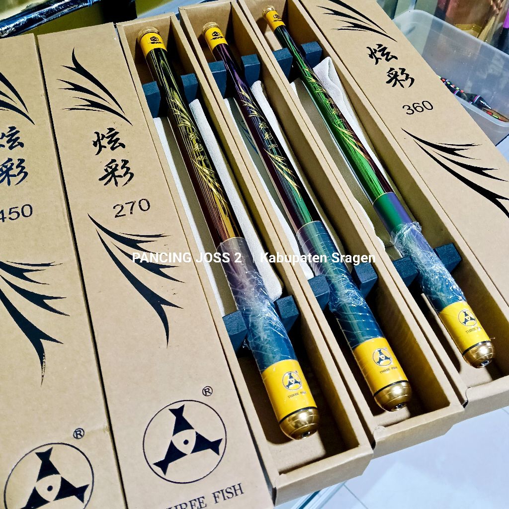 TEGEK THREEFISH XUANCAI 270 360 450 TEGEK RUAS PENDEK 38CM