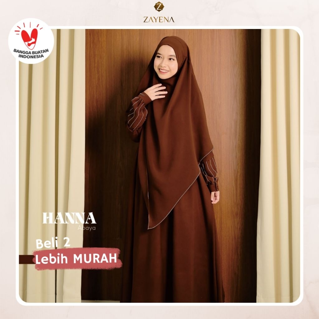 ZAYENA - Hanna Abaya Anti UV Basic Polos | Abaya Hitam Haji Umroh