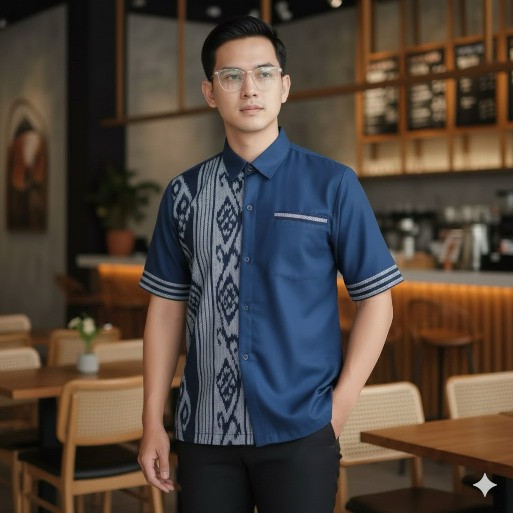 Shanaya Batik Kemeja Tenun Kombi Toyobo Lengan Pendek  Panjang