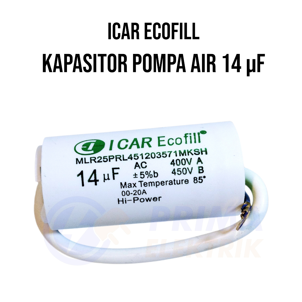 Kapasitor Tabung ICAR Ecofill 14 μF (Hi-Power Capacitor)