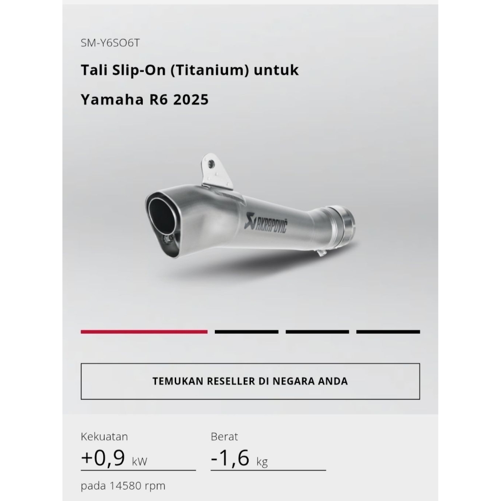 KNALPOT SLIP ON AKRAPOVIC TITANIUM YAMAHA R6 ORIGIANAL SLOVENIA