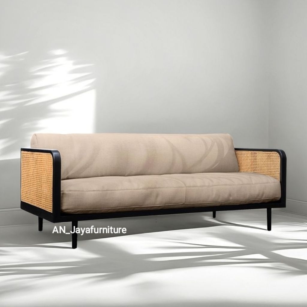 Sofa 2 seater kayu jati model retro terbaru Sofa kekinian kayu jati