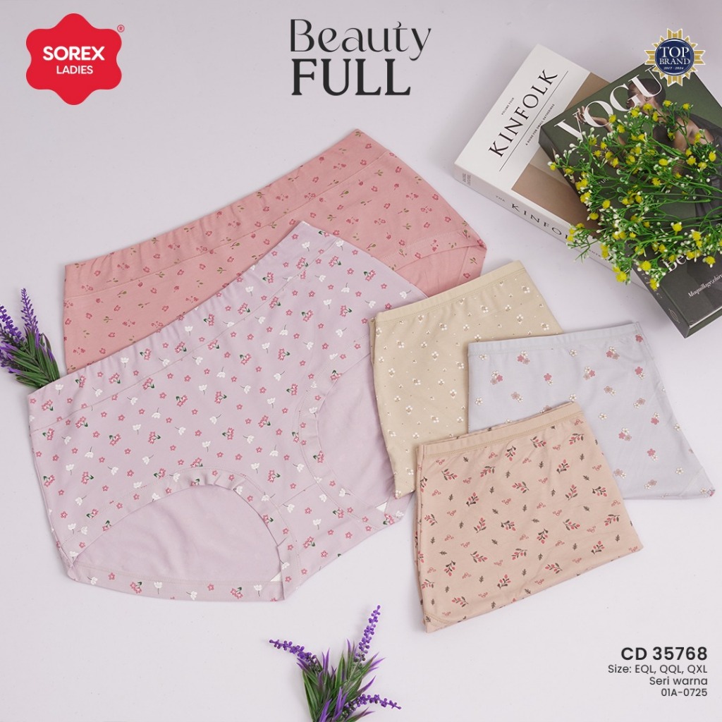 Sorex Celana Dalam Wanita Sorex Besar Jumbo Motif Bunga Elegan Bahan Adem Halus Stretch Nyaman Dipak