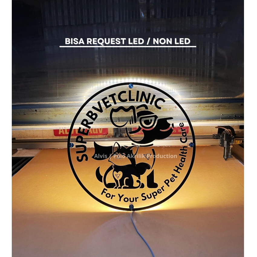 Papan Nama Toko Akrilik Timbul Custom Bulat – Plang Nama Usaha, Klinik, Butik, Salon, Logo Desain Cu