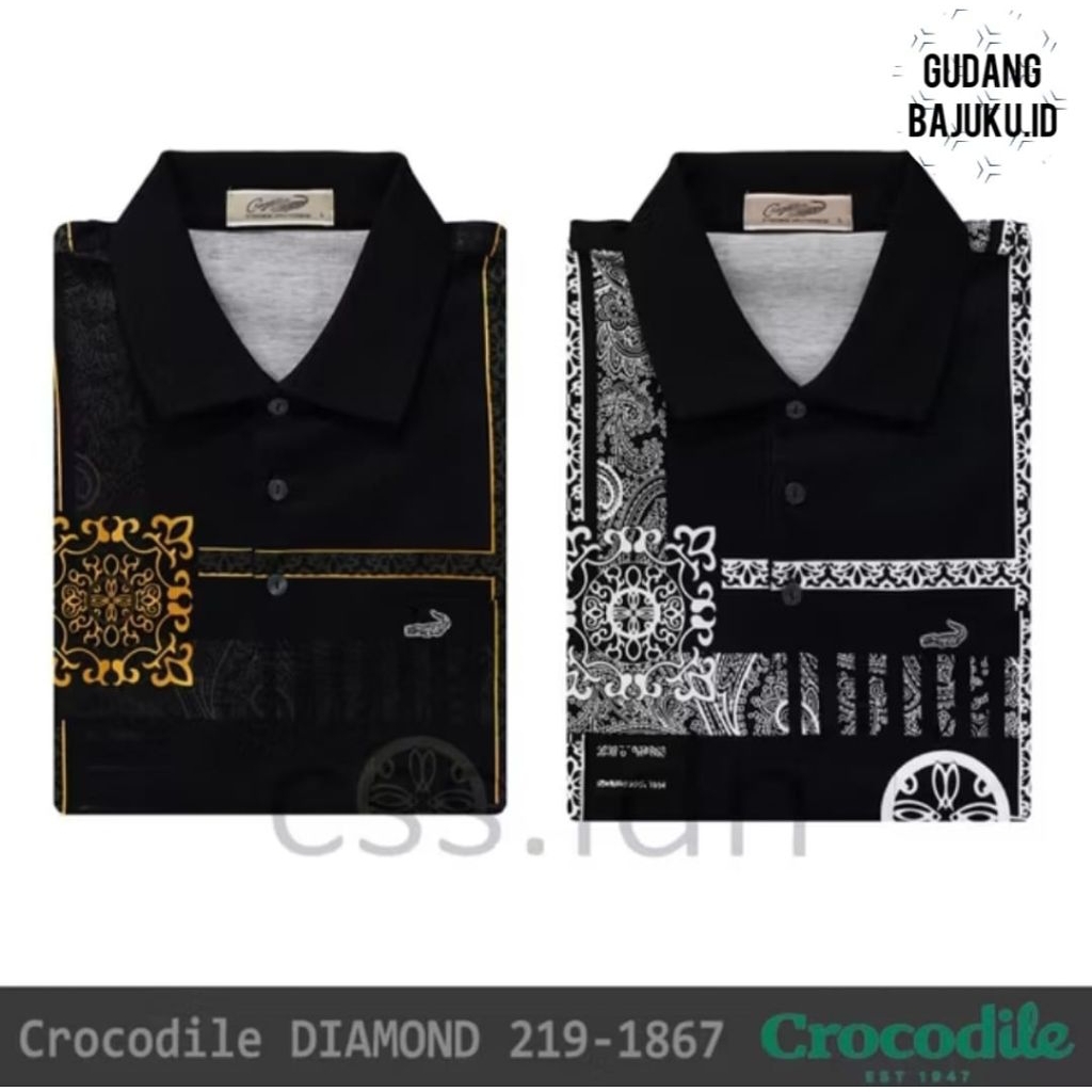 Kaos Kerah Pria Crocodile Diamond/Platinum