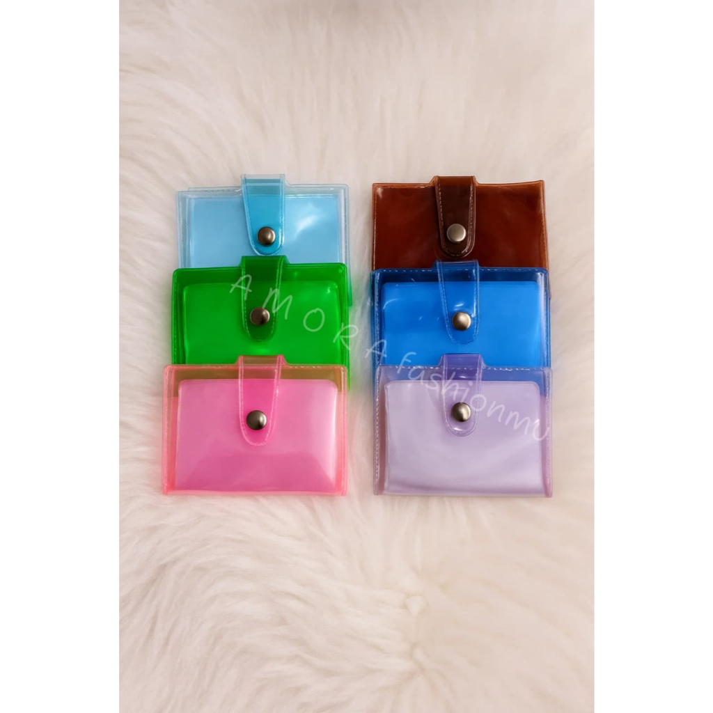 AMORA FASHIONMU  709 DOMPET KARTU KANCING / DOMPET MINI TRANSPARAN / DOMPET ALBUM LOGAM /DOMPET KART