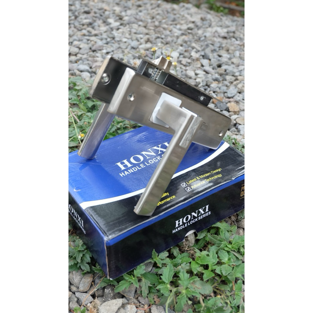 PROMO HANDLE PINTU HONXI PREMIUM GAGANG PINTU STAINLESS + KUNCI SET DESAIN ELEGAN ANTI KARAT