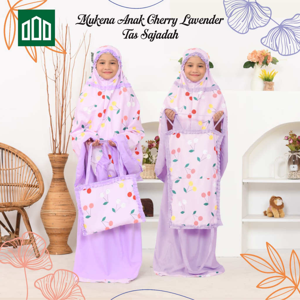 Mukena Anak chery lavender ( TAS SEJADAH) Mukenah Anak  Mukena Mukena Anak Kecil Kado Anak Perempuan