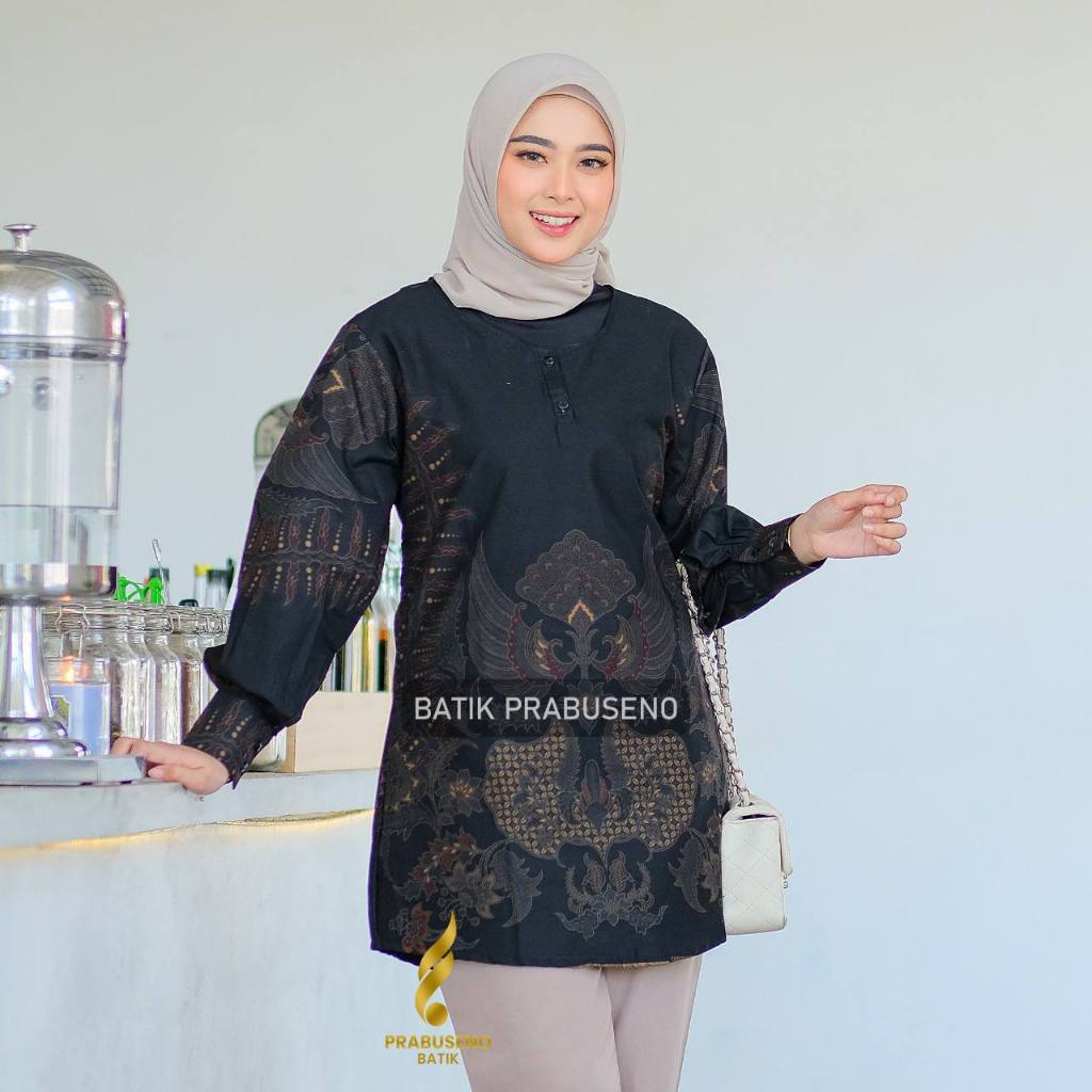 BANOA Tunik Batik Wanita Lengan Panjang Prabuseno Original Official Store Atasan Modern Premium Eleg