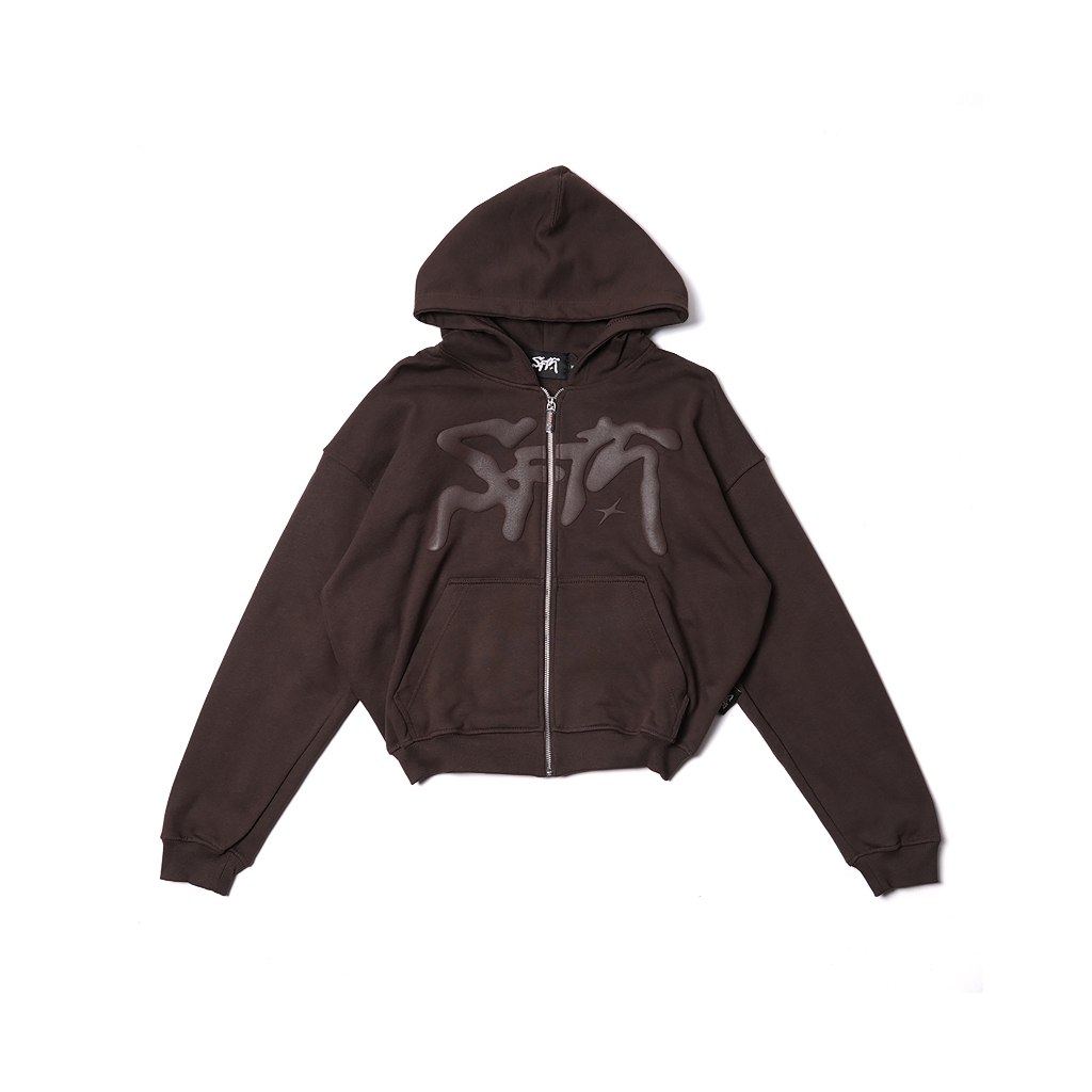 SAFFATH - Dark Brown - Hoodie Boxy Zipper - Premium product