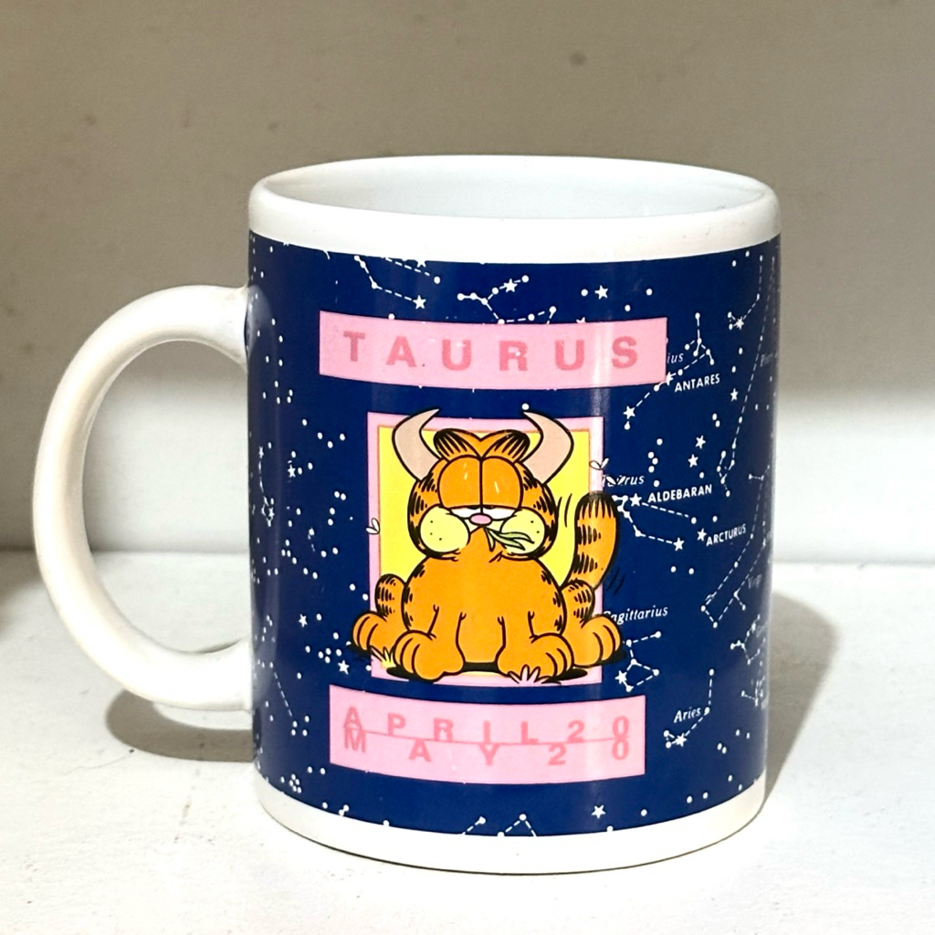 Vintage 1980s GARFIELD Taurus Zodiak sign Mug
