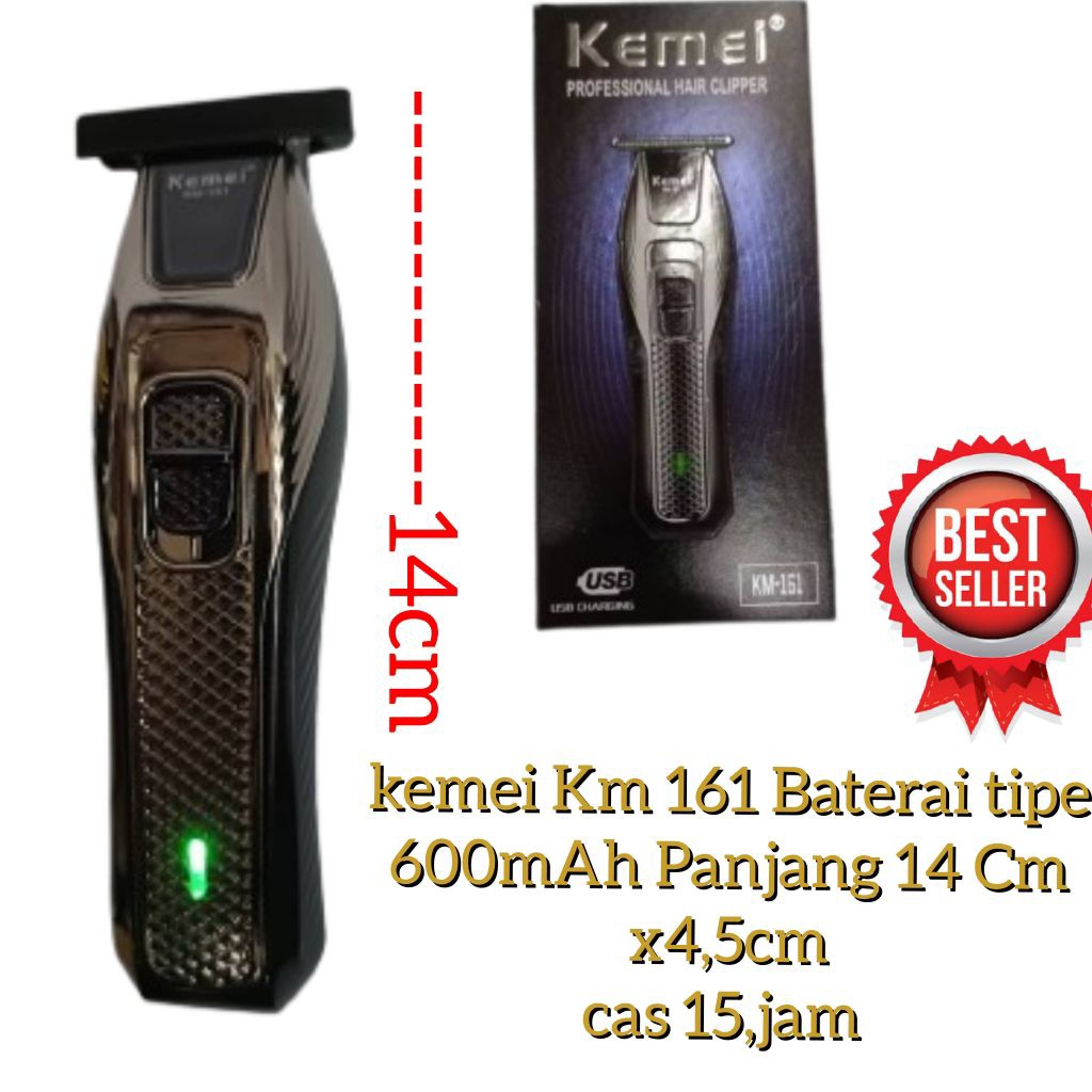 Cliper Rambut Pria Kemei KM161 Alat Cukur Murah