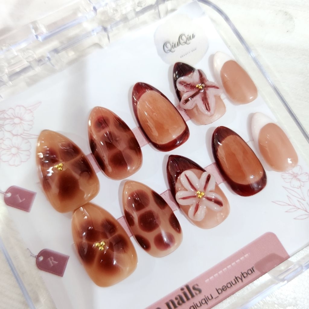 QiuQiuPress on nails nail art Kuku Palsu premium leopard