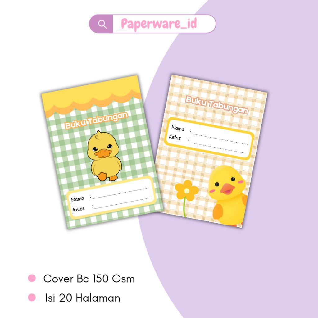 buku tabungan karakter tema little duck / buku tabungan karakter anak bebek lucu / buku tabungan kar